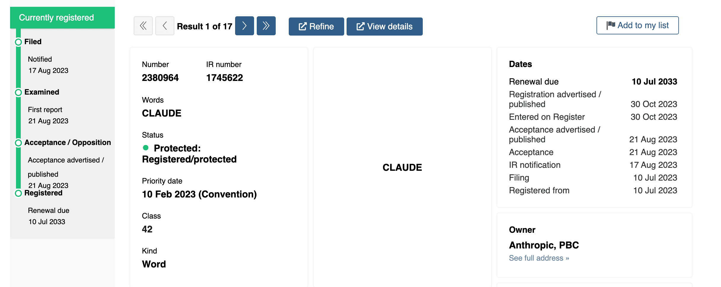 Anthropic Trade Mark Registration